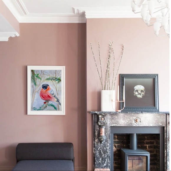 bullfinch panting Trees in winter watercolor 12x9” - Picture 5 of 10